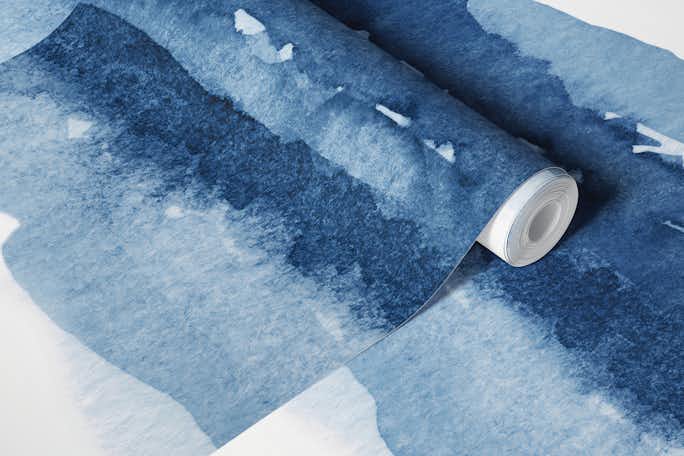 Watercolor landscape Blue Iwallpaper roll