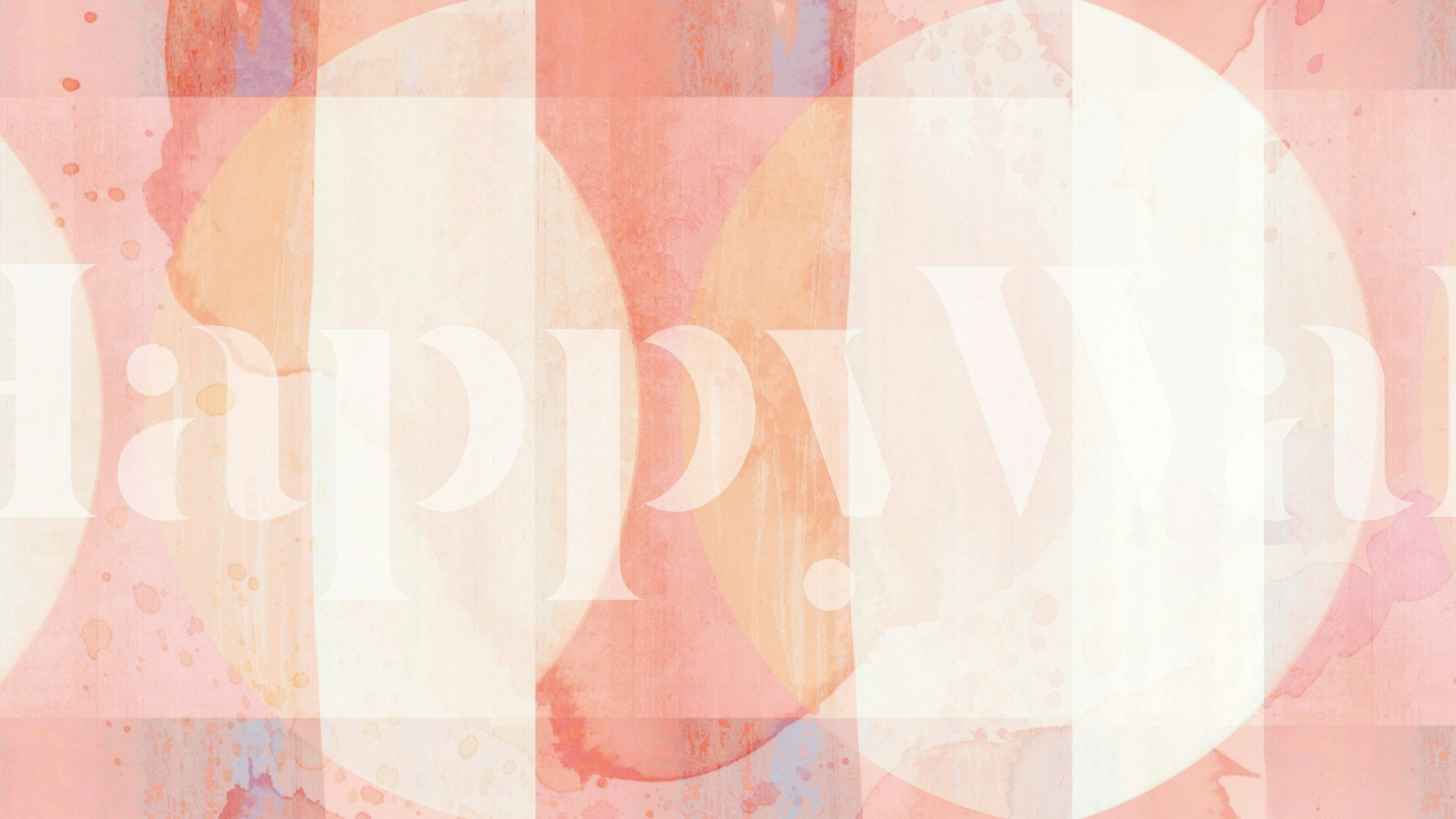 Abstract peach-colored shapes with grunge textures on a wall mural