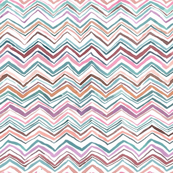 Zigzag Chevron Geometric Pink Blue