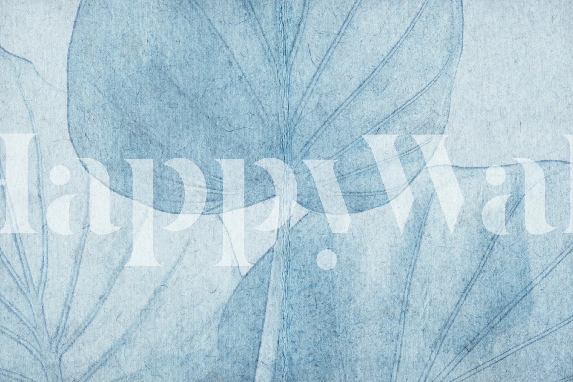 Large blue leaves with soft textures wallpaper