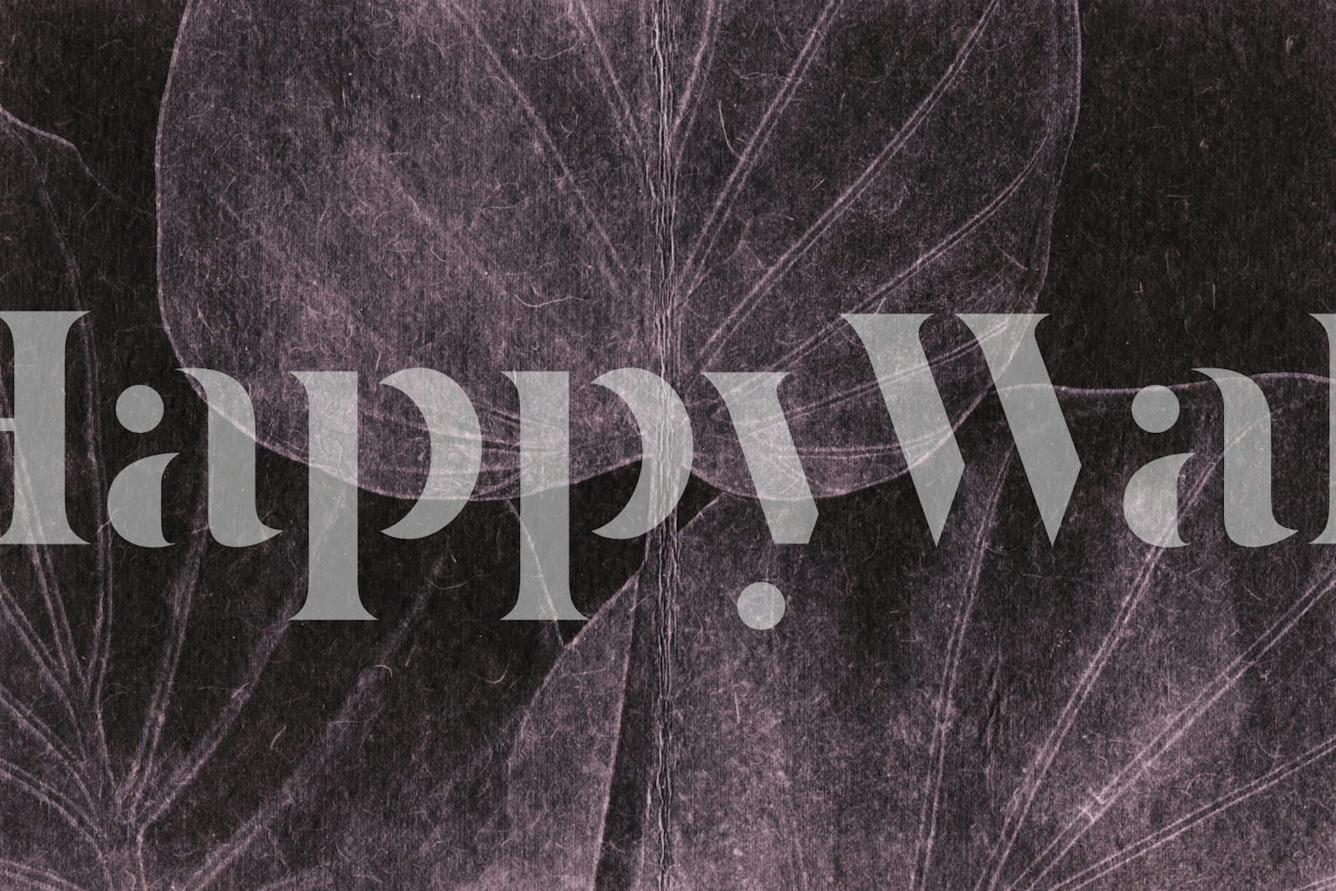 Papel de parede Midnight Japandi Leaf Grunge em um quarto