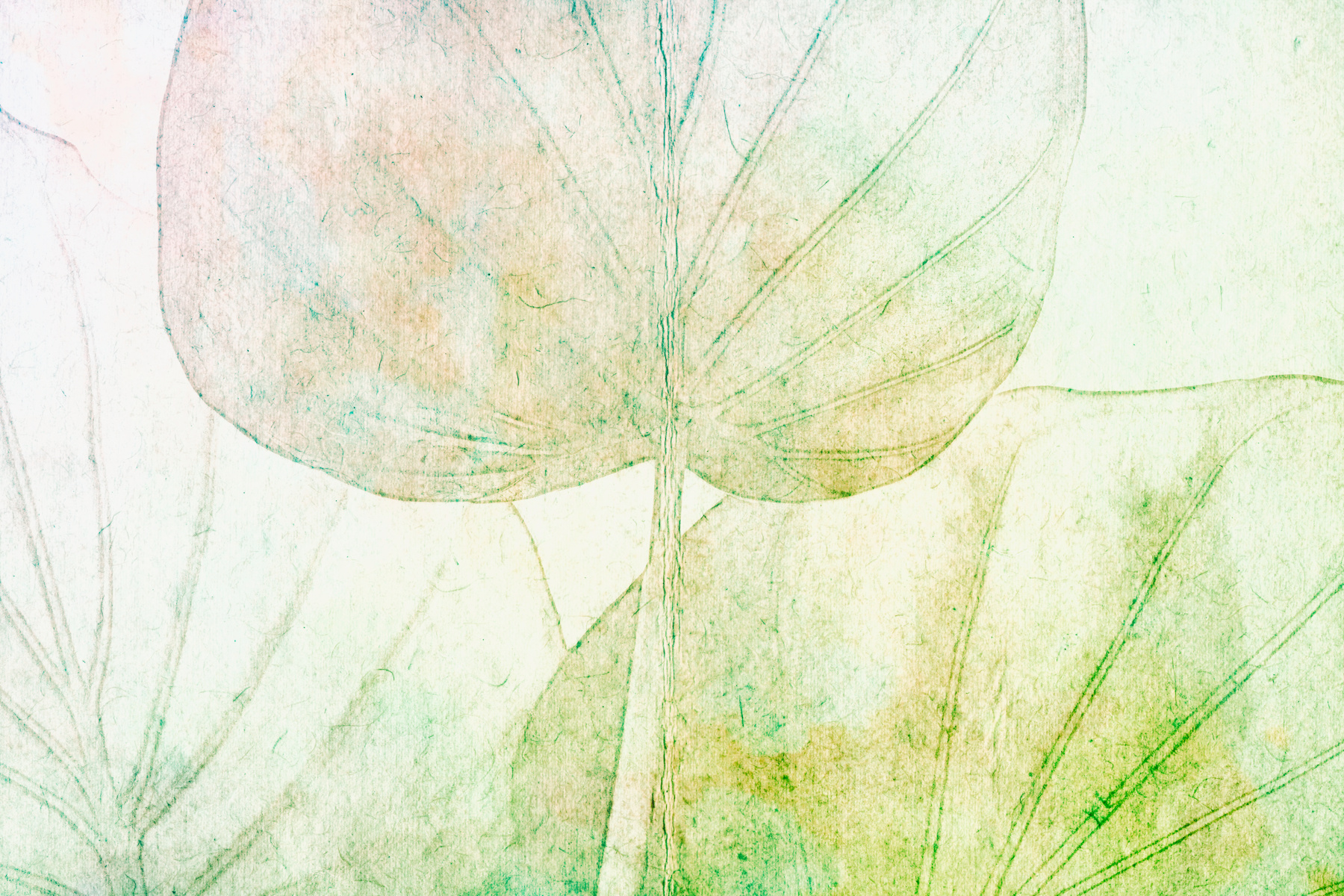 Japandi Leaf Wallpaper - Sunny Green Leaves