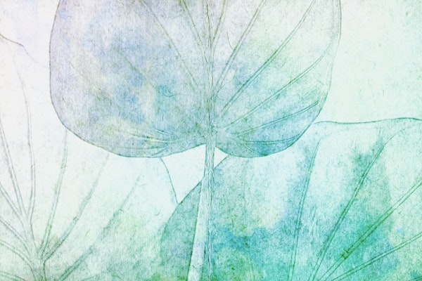 Teal Japandi Leaf