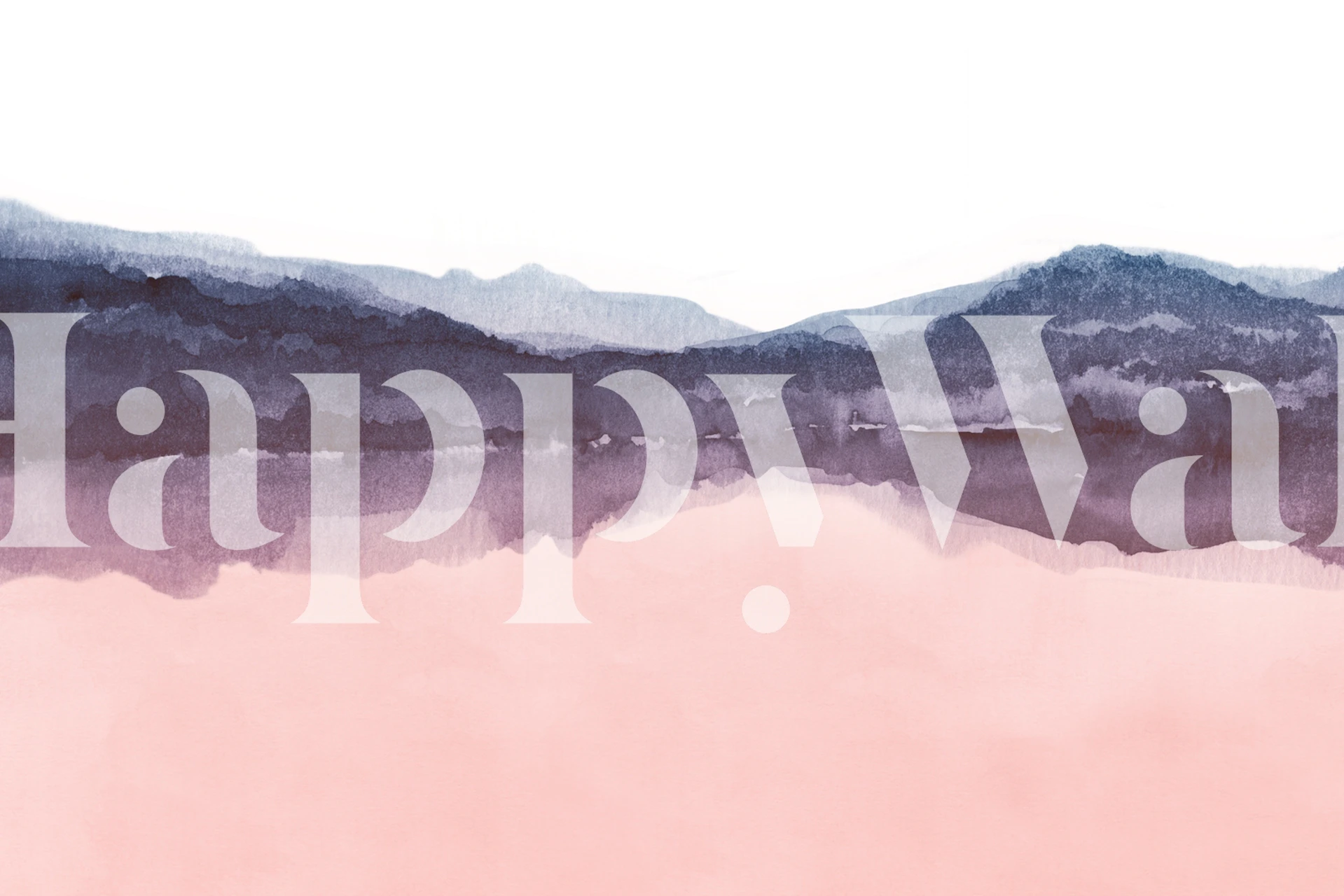 Two tone watercolor landscape wallpaper in pink and blue hues, abstract style