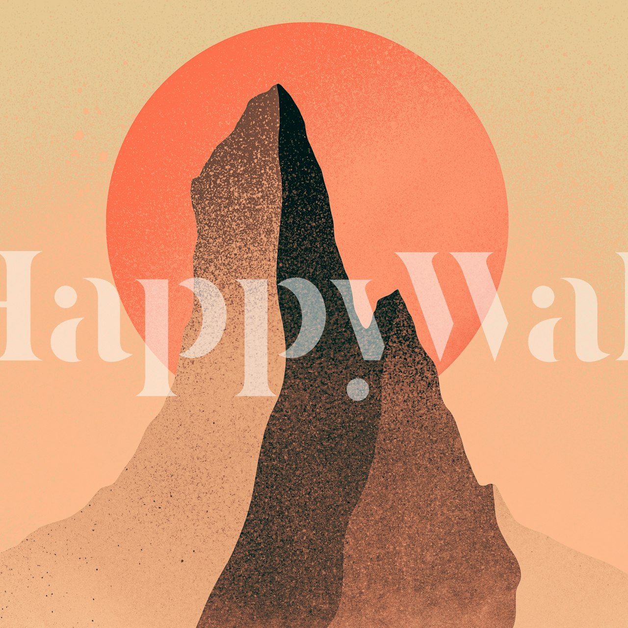 Sand Dust Peak Wandbild mit warmen Farbtönen und ruhiger Wüstenberglandschaft