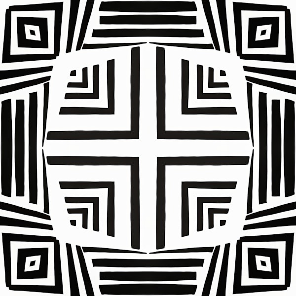 Black And White African Inspired Tribal Pattern