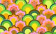 70s rainbow flowers textured large