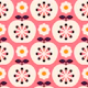 2800 B - retro apples, pink