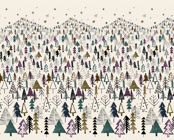 Forest Mountain Trees Stars