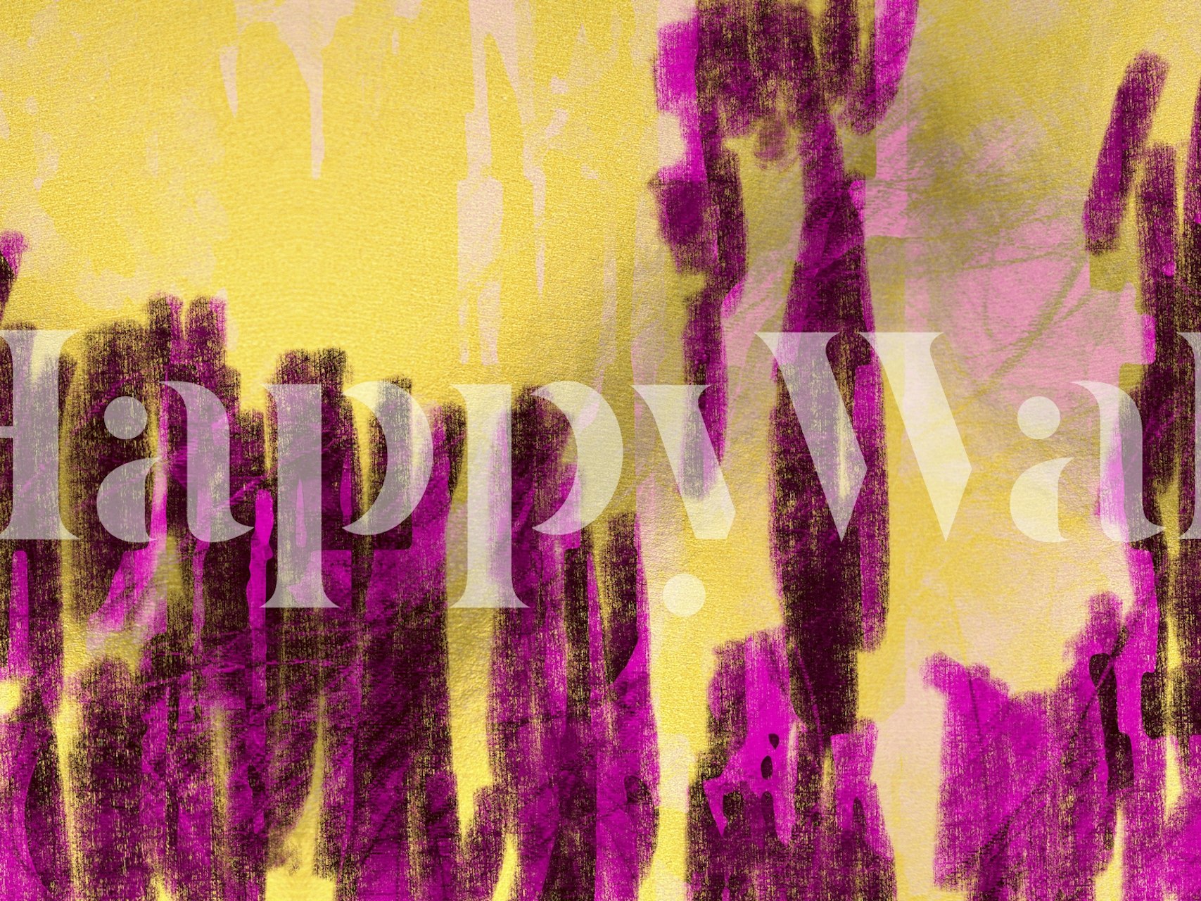 Abstract wallpaper with bold pink and yellow brush strokes