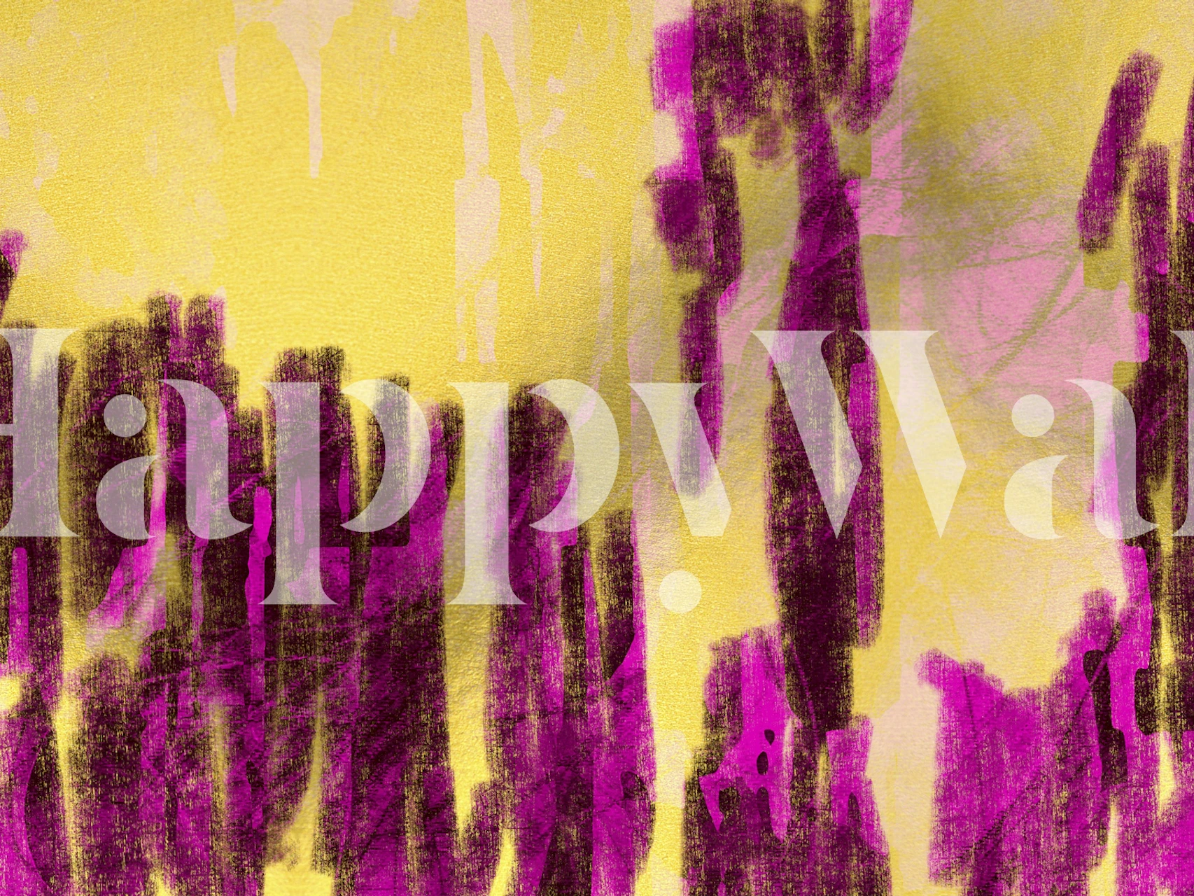 Abstract wallpaper with bold pink and yellow brush strokes