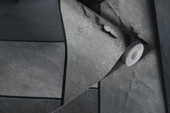 Black concrete abstract designwallpaper roll