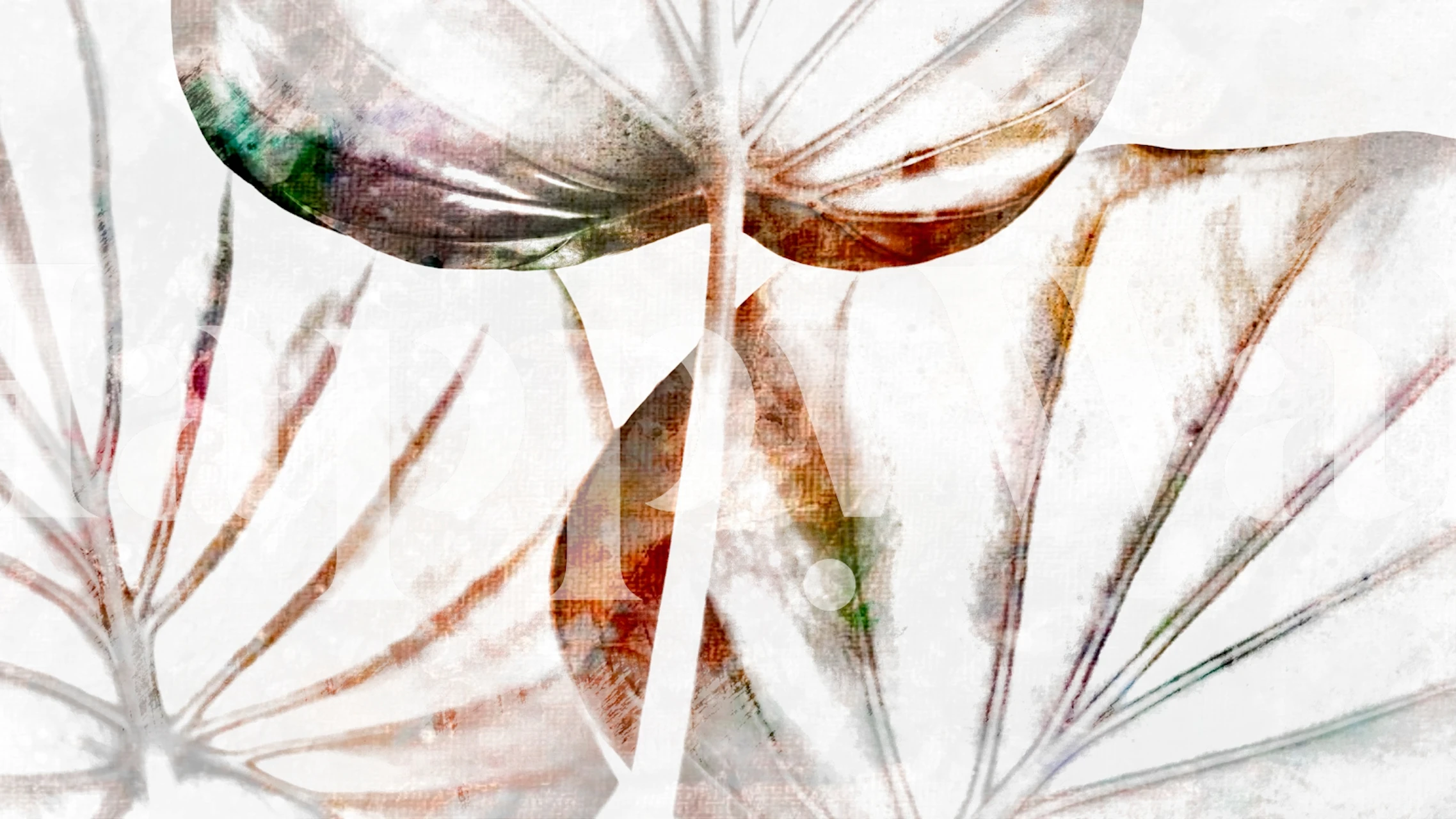 Neutral Japan leaf wallpaper with soft muted colors, botanical pattern.