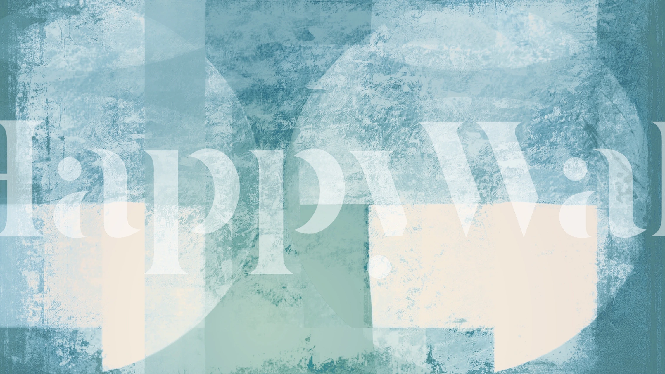 Teal geometric abstract circles in white and blue wallpaper