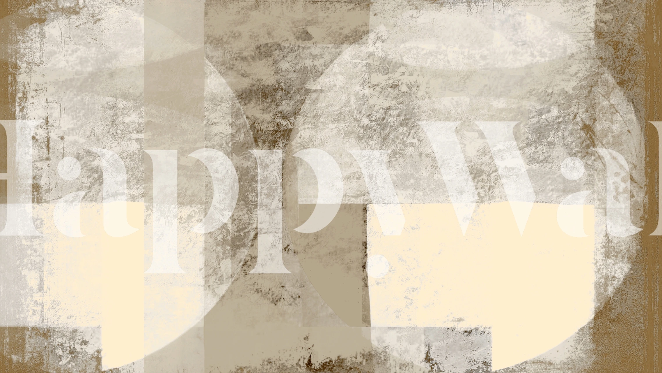 Ochre Bauhaus Circles Tapete in einem Raum