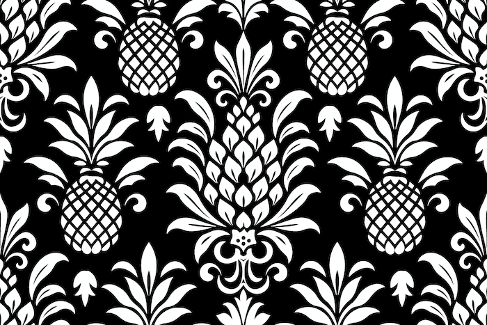 Black And White Pineapple Wallpaper 