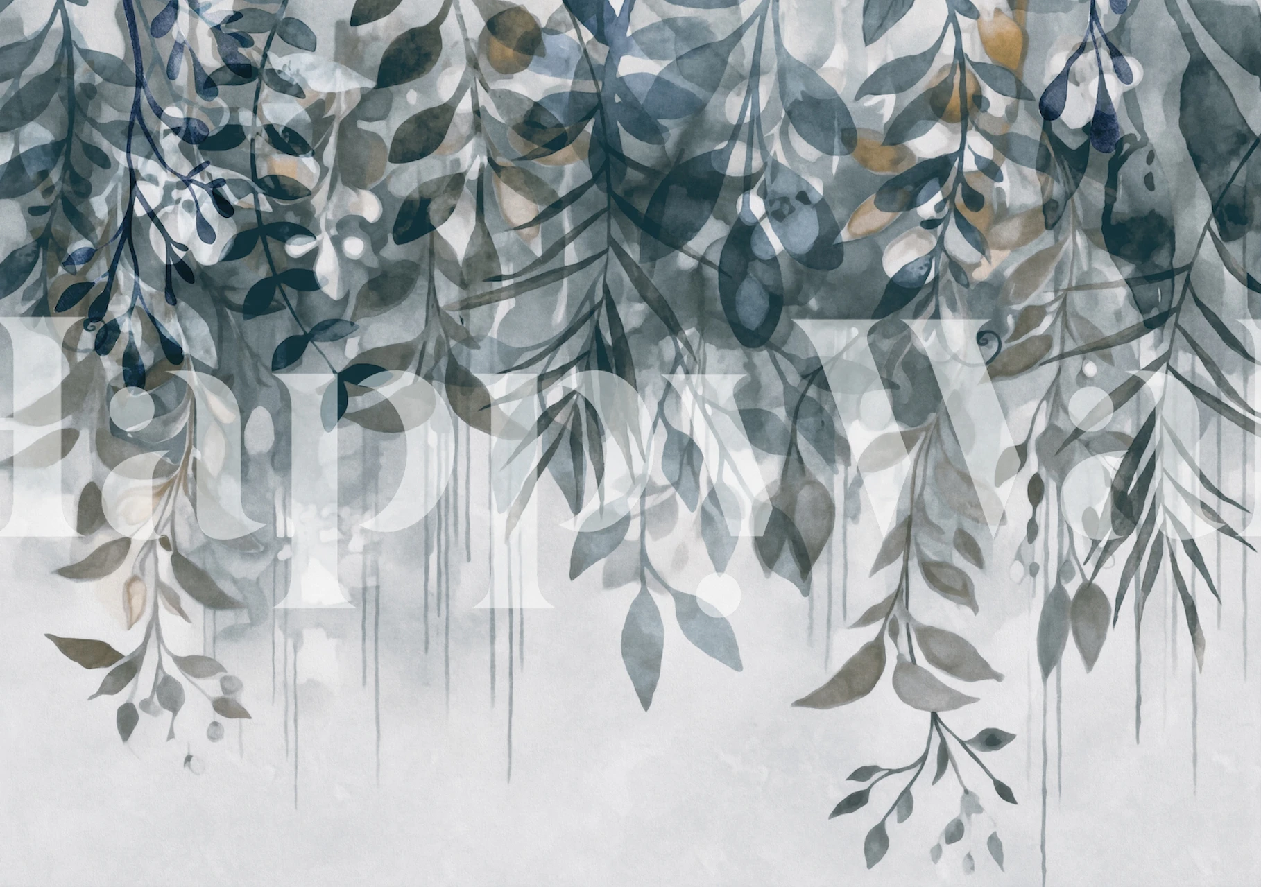 The Hanging Gardens Teal Grey wallpaper in a room