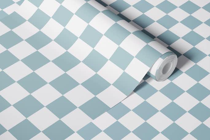Scandi Checkerboard - Bluewallpaper roll
