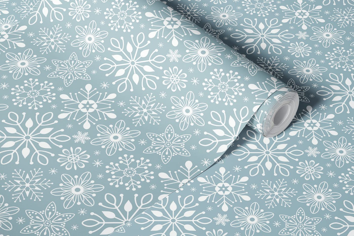 Snowflakes - Blue wallpaper roll