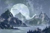 The Blue Lake behang