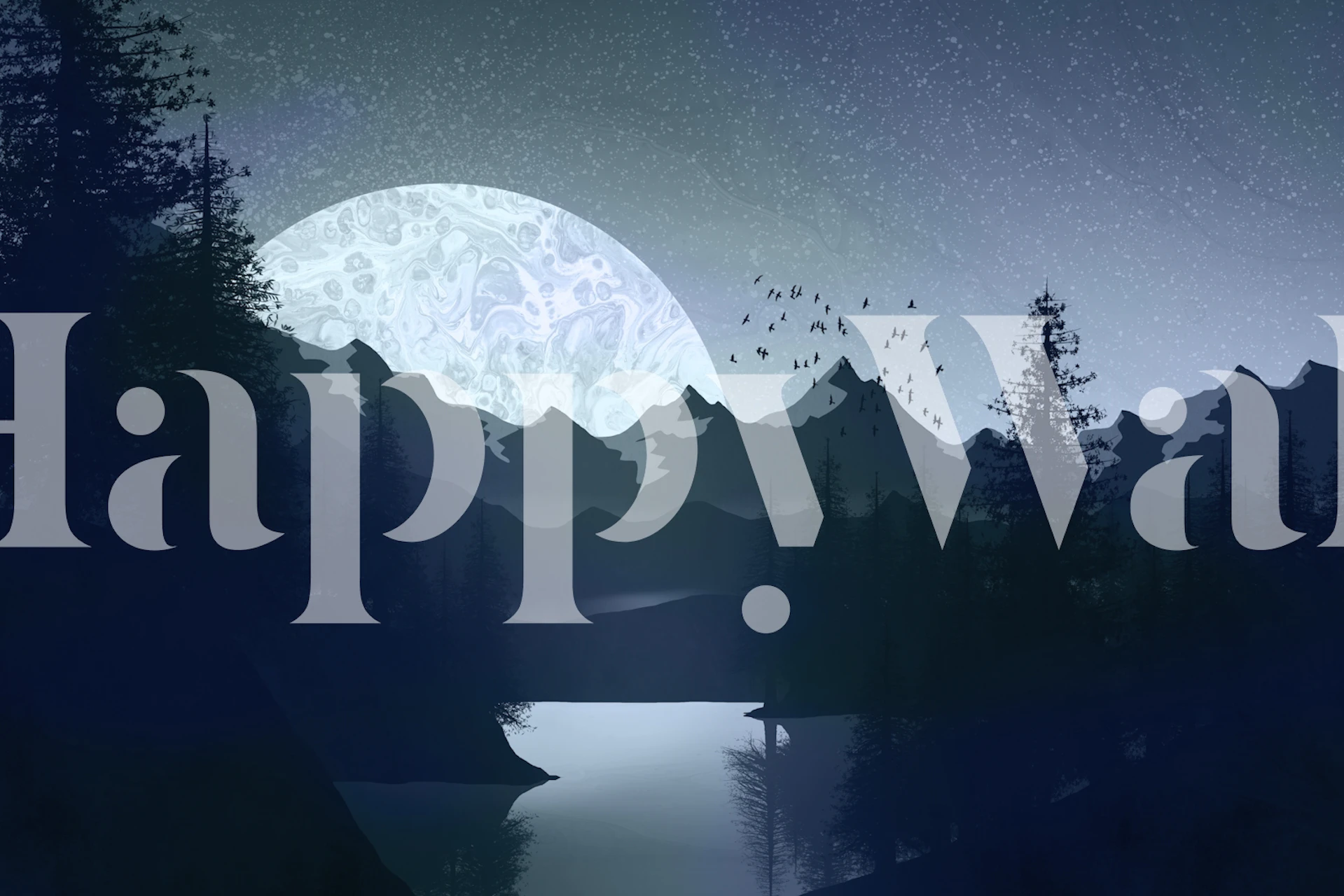 Peaceful Blue Lake wallpaper in a serene room