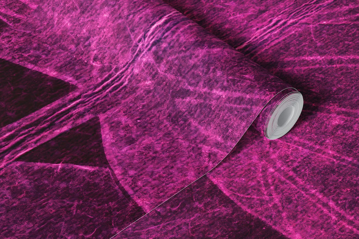 Mysterious Japandi Leaf Magenta wallpaper roll