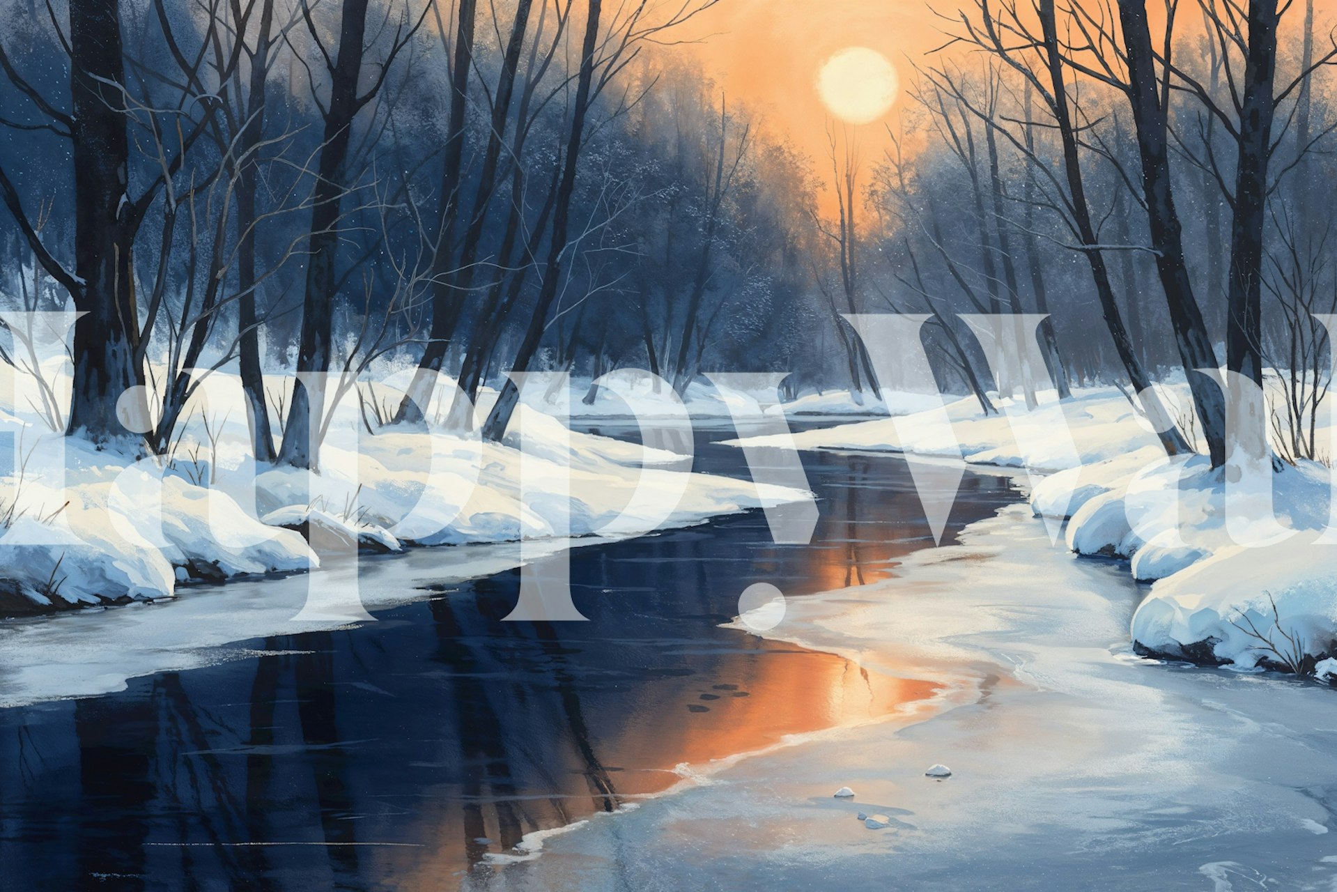 Winter Canvas tapeta v obývacím pokoji