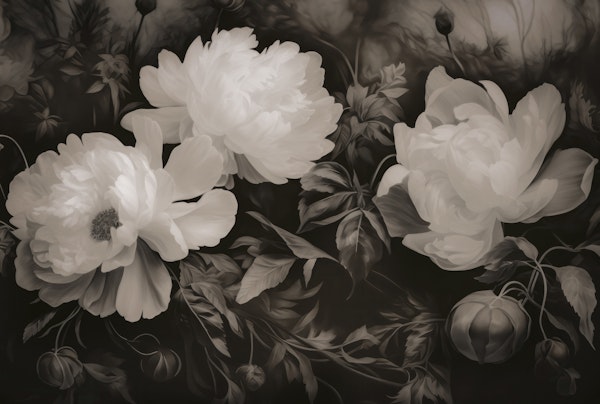 Opulent Baroque Flowers Moody Botany Gray