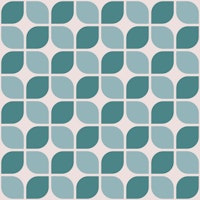Retro Shapes Pattern Teal Turquoise papel pintado