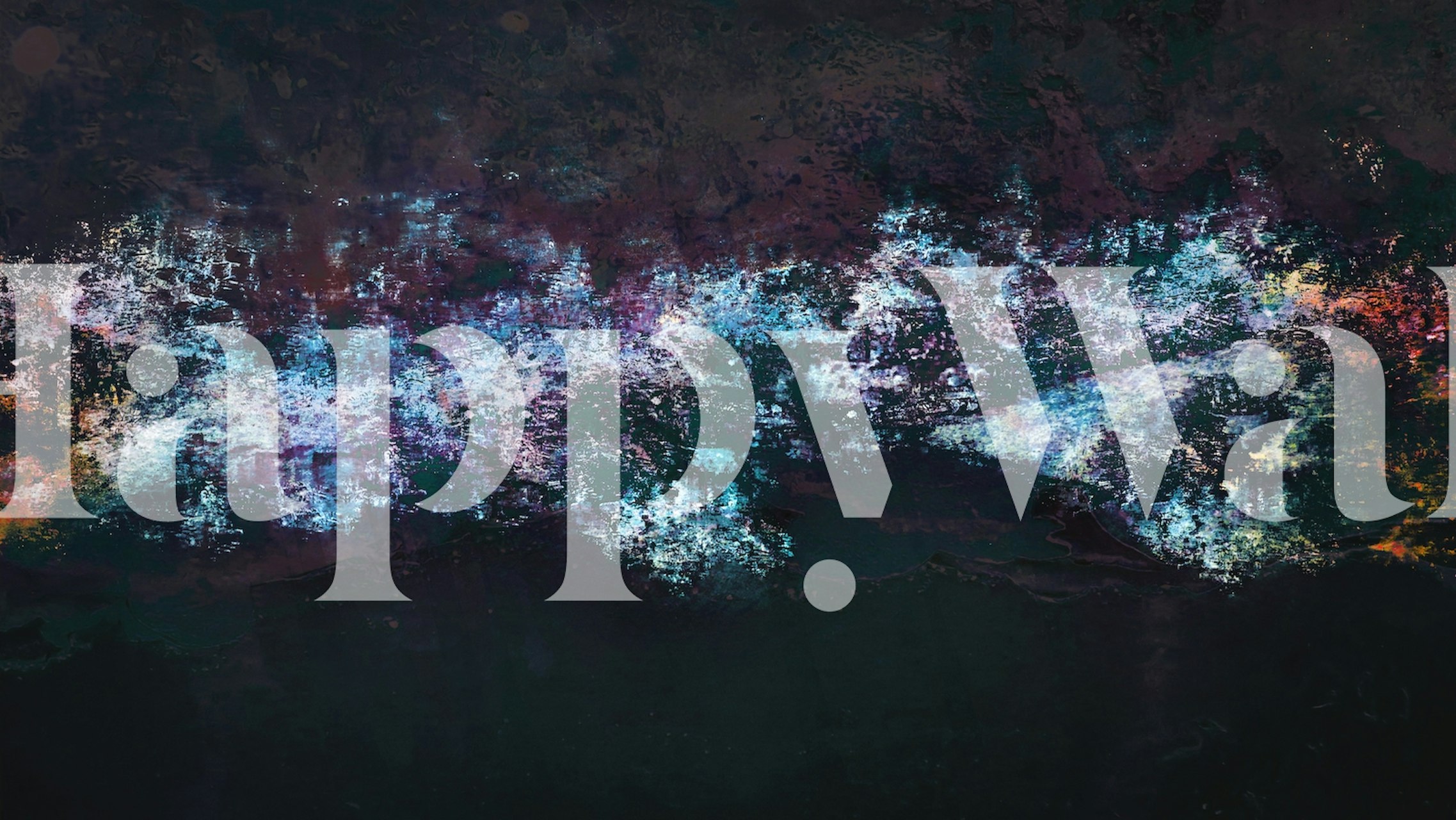 Abstract brush strokes in blue, teal, and purple on dark background wallpaper