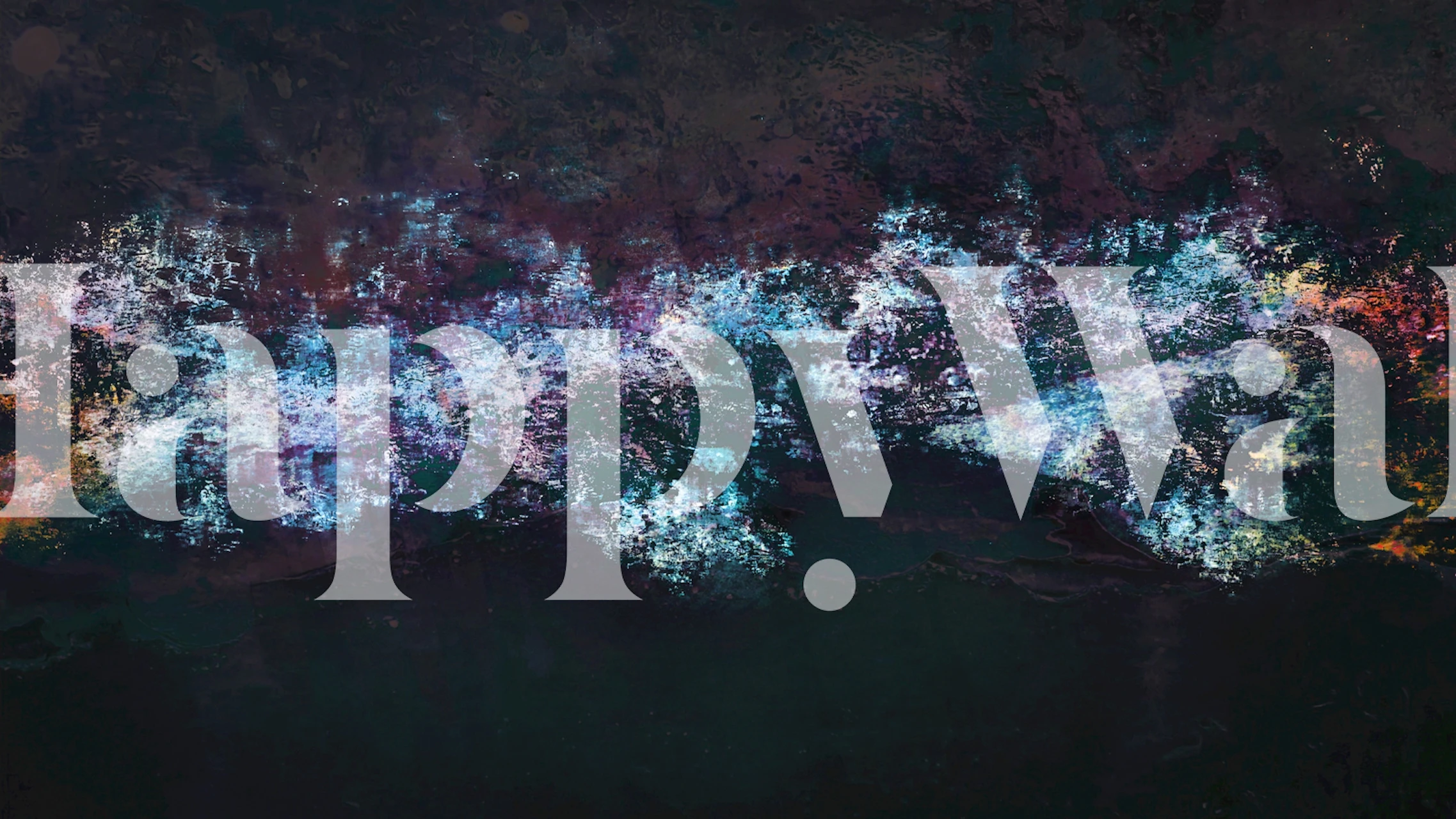 Abstract brush strokes in blue, teal, and purple on dark background wallpaper