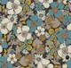Floral Doodles pattern blue beige mustard