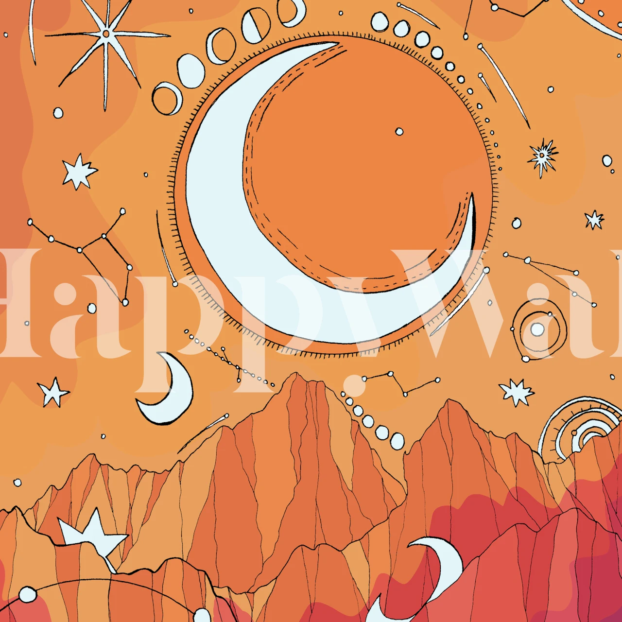 Papel pintado Autumn Astronomy exhibido en una habitación