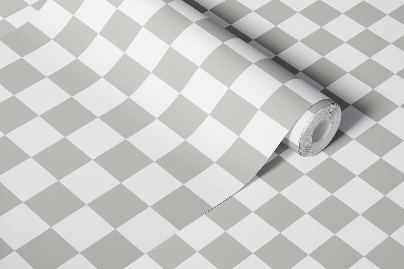 Scandi Checkerboard - Gray wallpaper roll