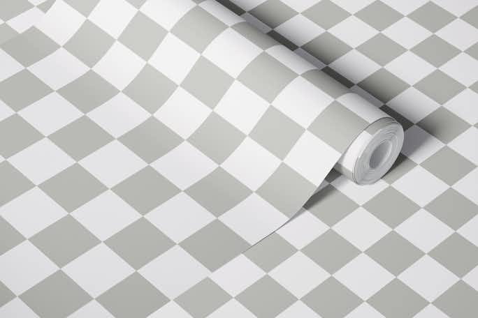 Scandi Checkerboard - Graywallpaper roll