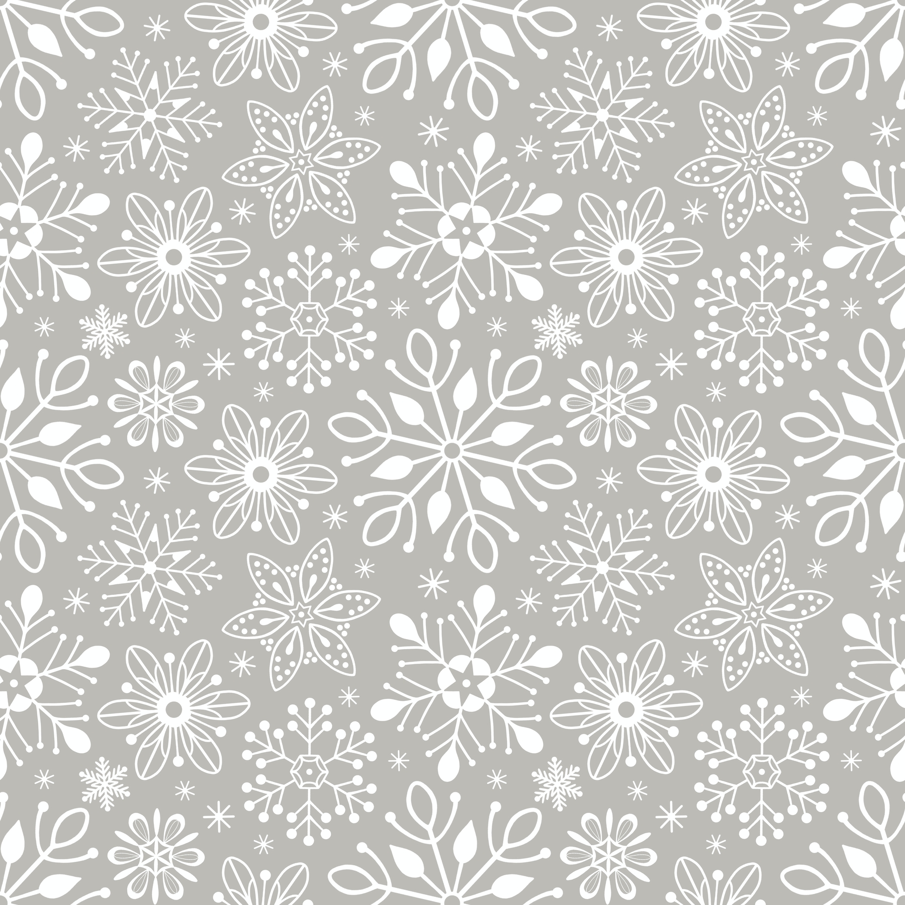 Snowflakes Gray Wallpaper | Buy Online at Happywall.com