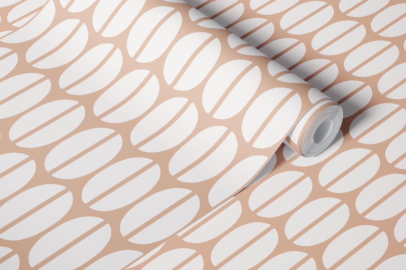 Scandi Coffee Beans - Cream wallpaper roll