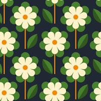 2814 A - scandinavian / retro / granny daisies tapety