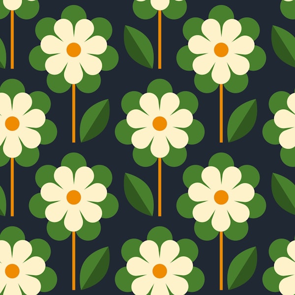 2814 A - scandinavian / retro / granny daisies