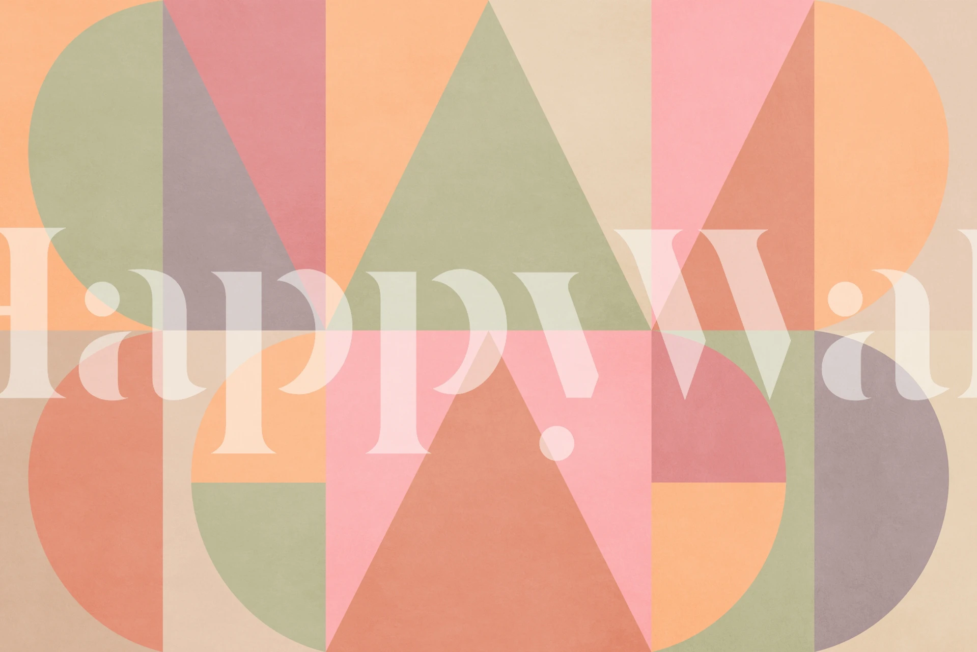 Colorful abstract geometric wallpaper in a room