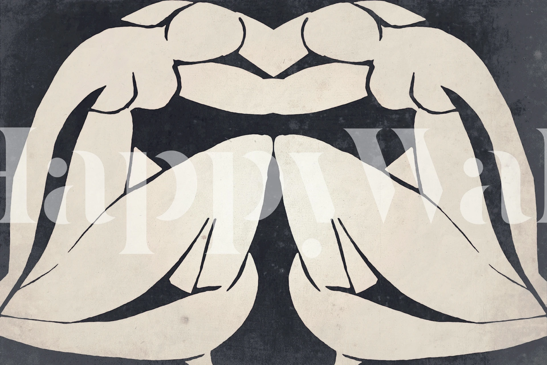 Neutral Matisse Sisters wallpaper in a room