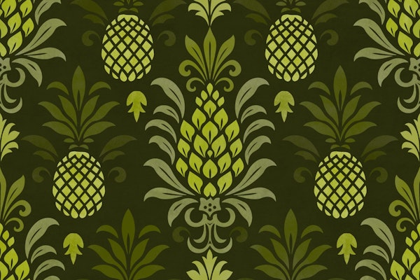 Modern Monochrome Pineapple Chic Lush Green