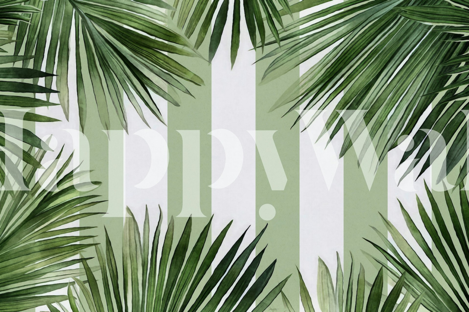 Tropical Oasis Wallpaper s zelenými pruhy