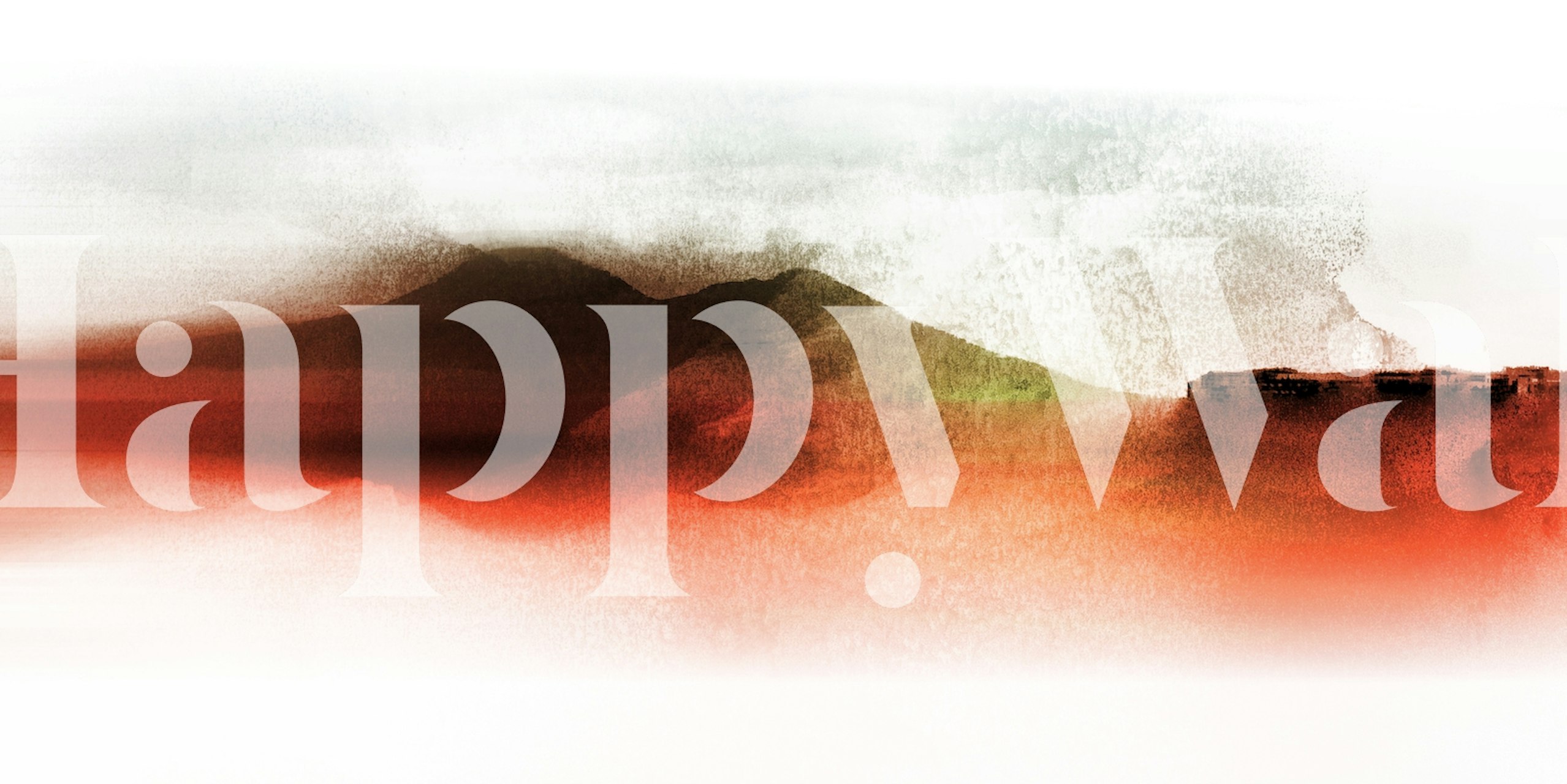 Abstrakti taiteellinen aavikon seinämaalaus lämpimillä punaisen ja oranssin sävyillä