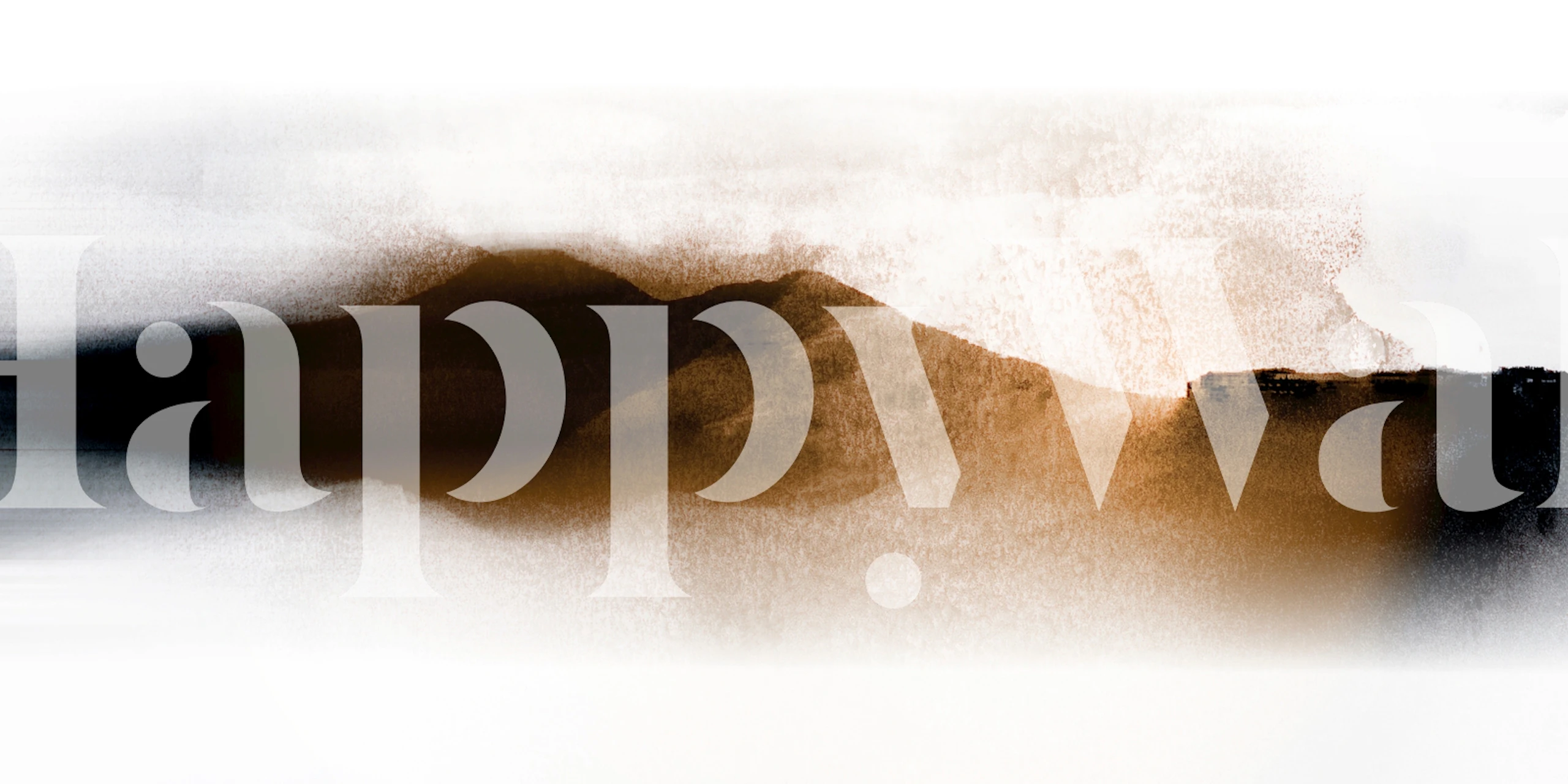 Mountain horizon with neutral colors - black, brown, gray watercolor wallpaper