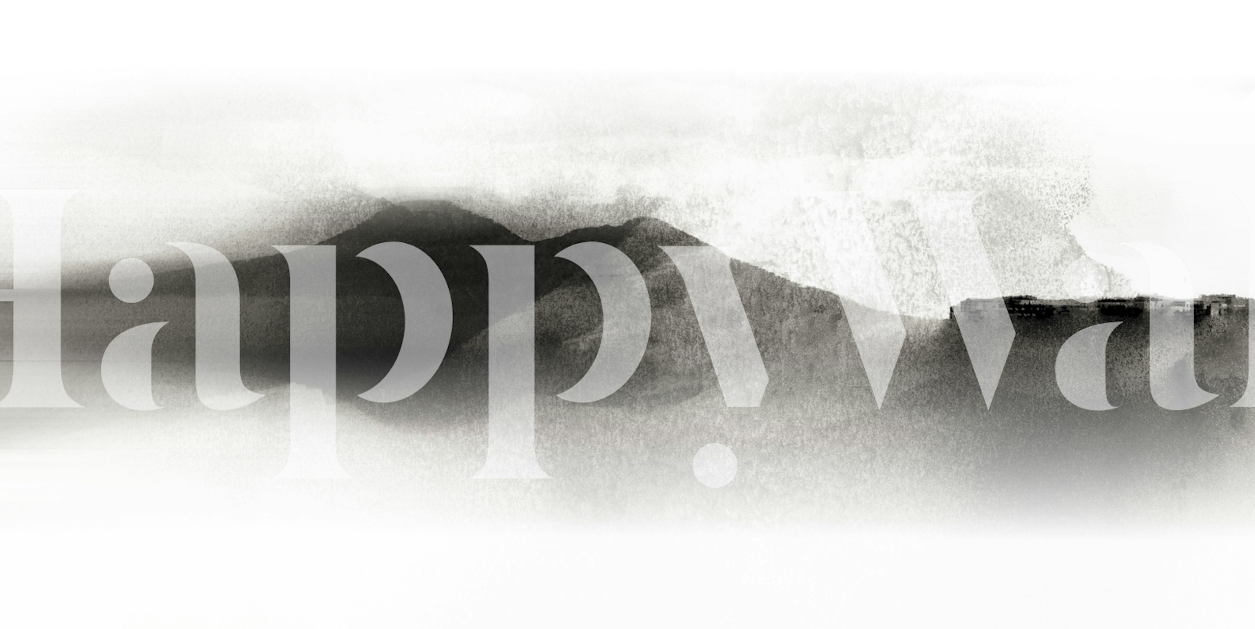 Soft Japan Mountain Horizon Tapete in einem Raum