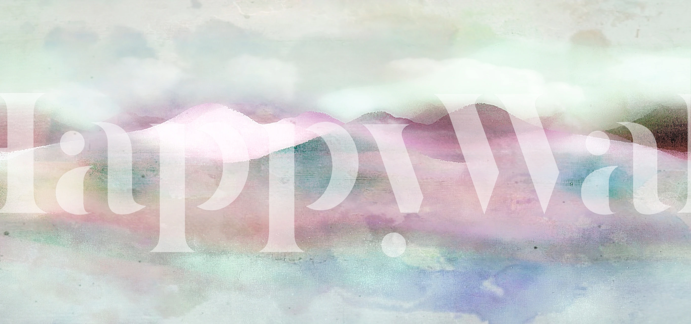 Soft pastel colored mountain landscape wallpaper, abstract design