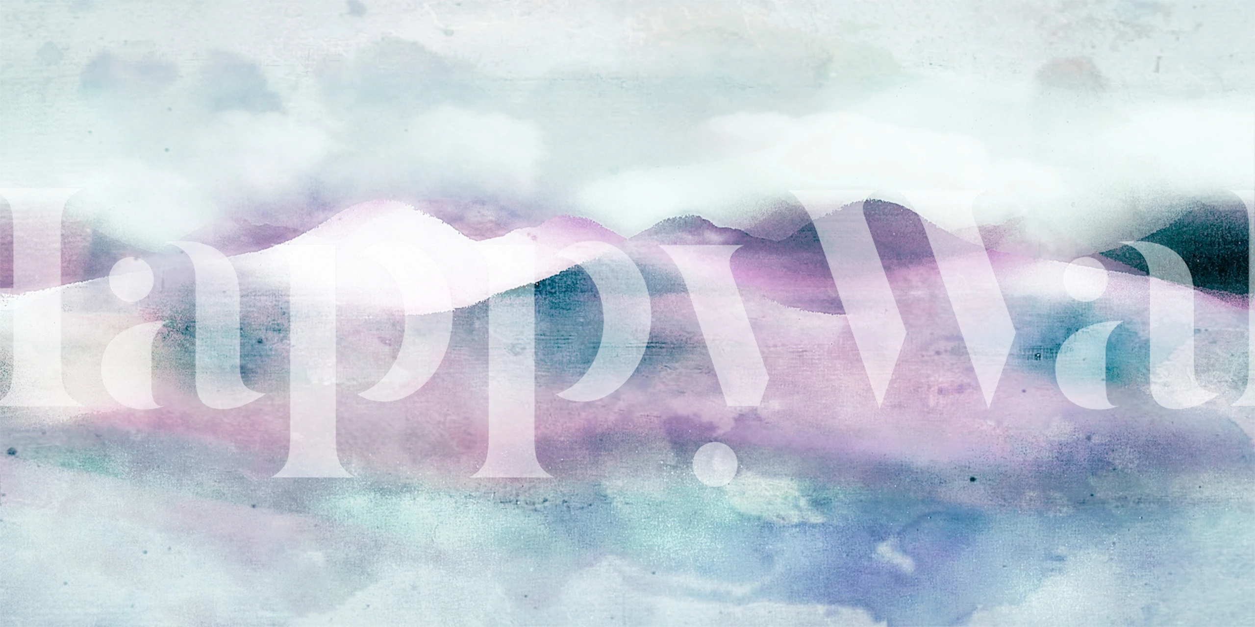 Japandi-style sunrise over mountains wall mural