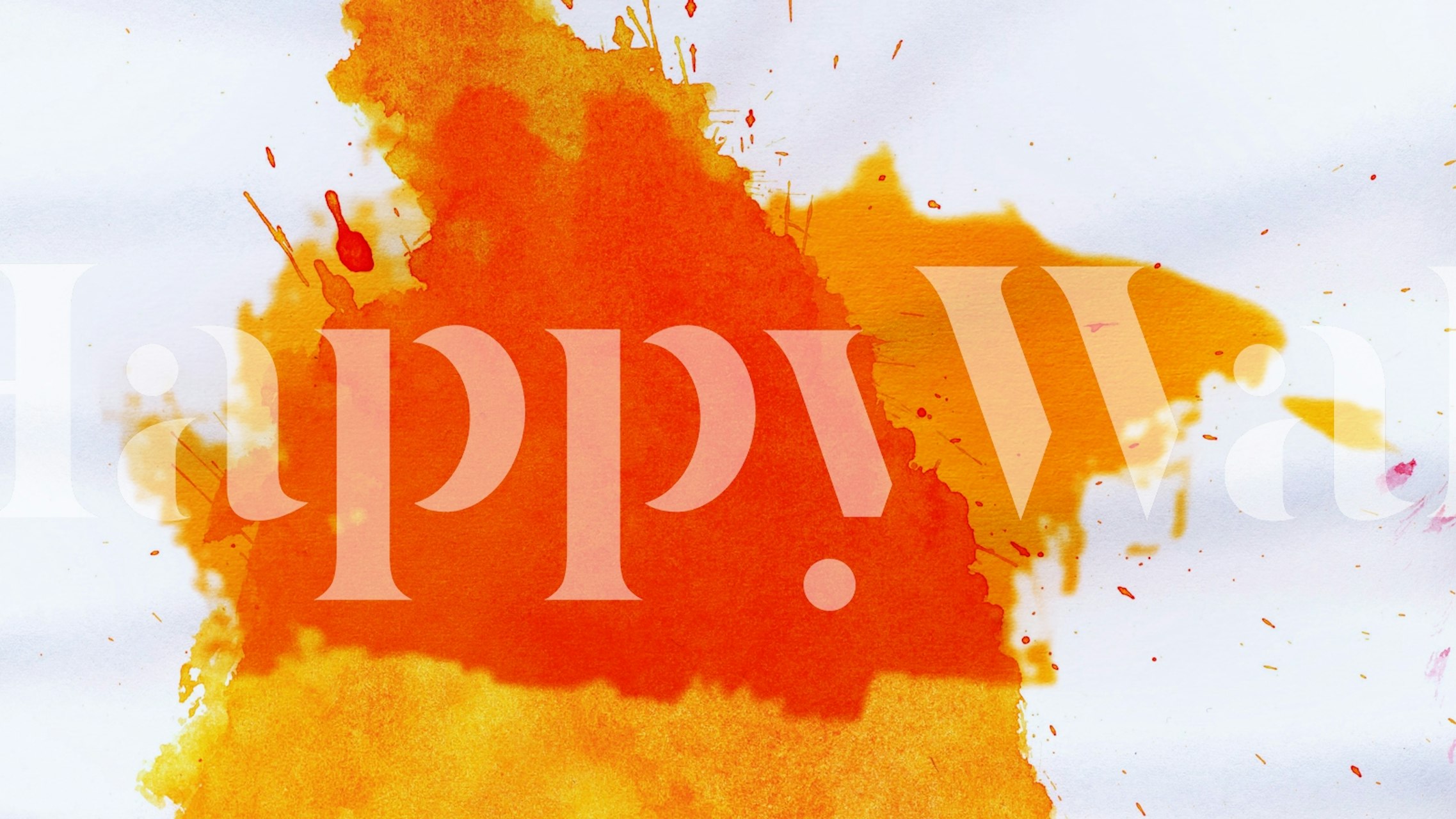 Fotomural vinílico de parede com respingos de tinta amarela quente e vibrante em um fundo limpo