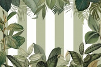 Tropical Oasis Frame And Stripes Green tapete